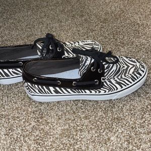 Sperry top sider zebra print boat shoe